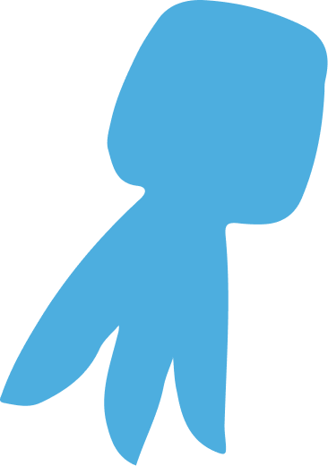 Decorative - blue jellyfish shape.